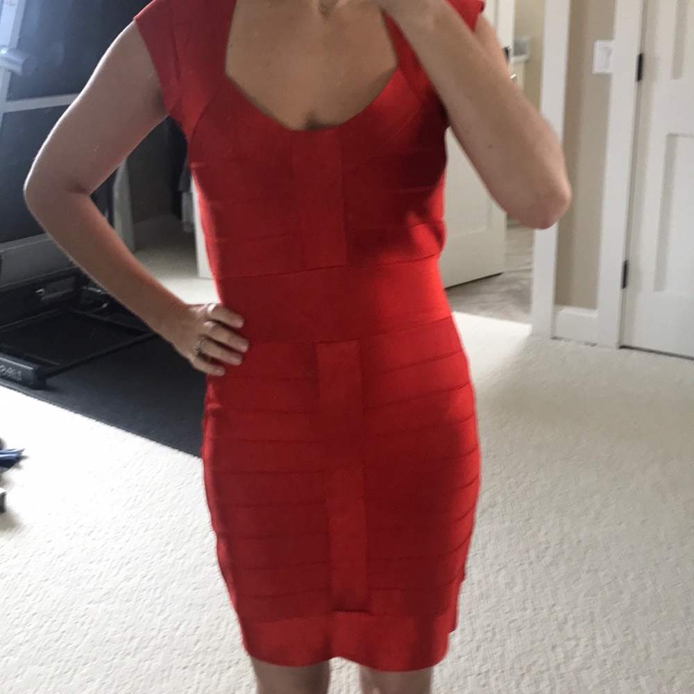 Red, French connection bodycon dress